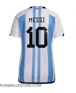 Günstige Argentinien Lionel Messi #10 Heimtrikot Damen WM 2022 Kurzarm